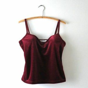Energie Wine crushed velvet tank top(M)